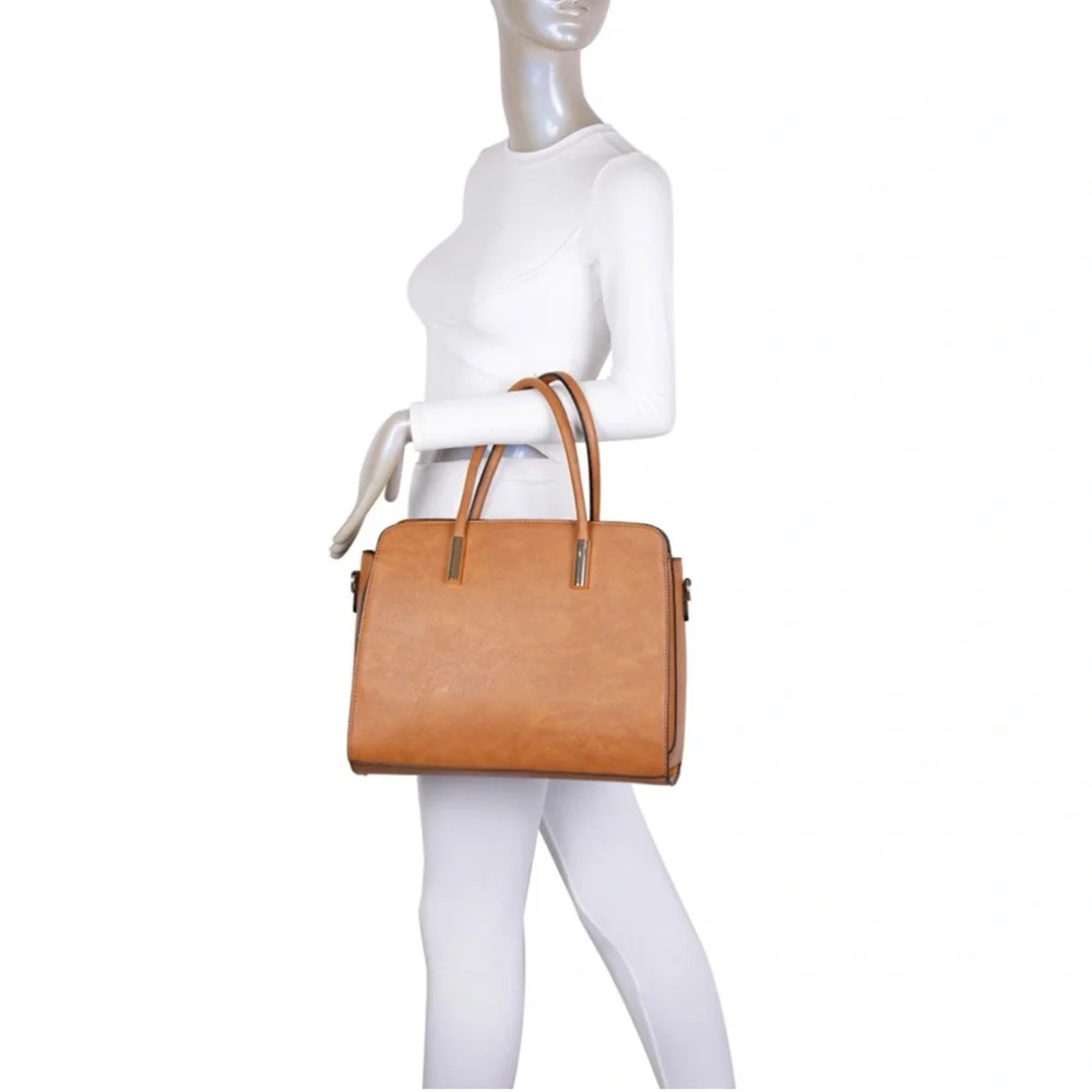NEW Elegant Black Fashion Top Handle 3-in-1 Satchel / Tote / Crossbody 3PC Set